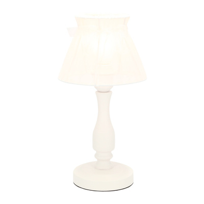 Lampka nocna Zefir biała z abażurem klasyczna E27 40W