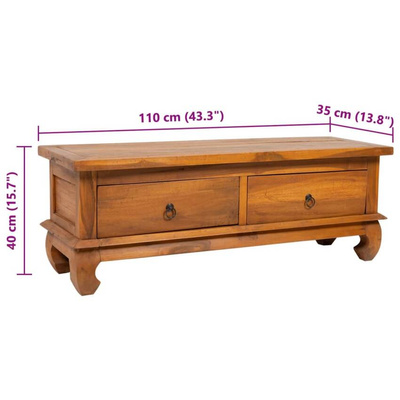 vidaXL Szafka pod TV, 110 x 35 x 40 cm, lite drewno tekowe