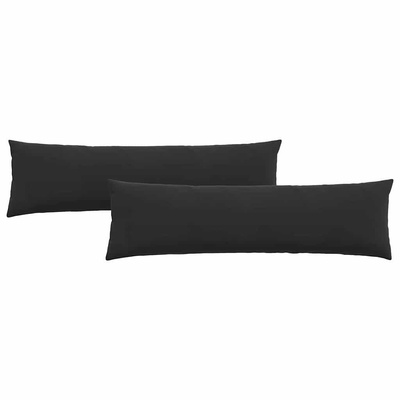 Poduszki na sofę 2 pcs Czarny 145 x 40 cm Tkanina sztruksowa