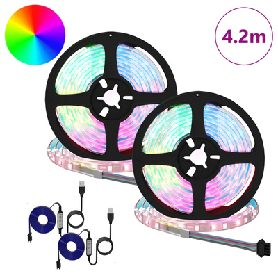 Taśma LED 2 pcs Czarny i przezroczysty 210 x 0,8 x 0,3 cm