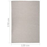 vidaXL Dywan zewnętrzny o płaskim splocie, 120x170 cm, taupe