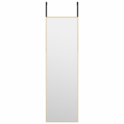 vidaXL Lustro na drzwi, złote, 30x100 cm, szkło i aluminium