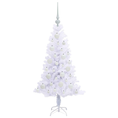 Sztuczna choinka z 150 diodami LED Biały 120 cm PVC i Stal