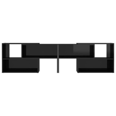 vidaXL Szafka pod TV, czarna, wysoki połysk, 149x30x52 cm