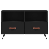 vidaXL Szafka pod TV, czarna, 80x36x50 cm, materiał drewnopochodny