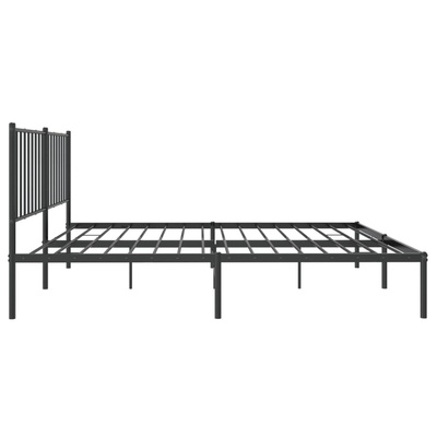 Metalowa rama łóżka z wezgłowiem czarna, 140x200 cm model standard