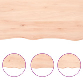 Półka, 80x40x(2-4) cm, surowe lite drewno dębowe