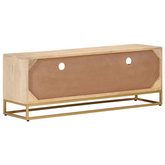 vidaXL Szafka pod TV, 110x30x40 cm, lite drewno mango i żelazo
