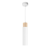 Claro lampa wisząca biały 1x15W GU10 klosz biały+drewniany  31-27764