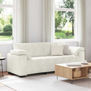 Sofa 3-osobowa, kremowa, 220x77x82 cm, aksamit
