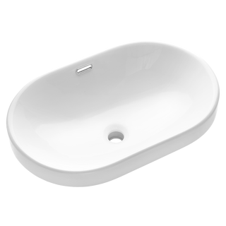 Umywalka wpuszczana w blat egina 60 cm owalna CE-52-060-W Invena