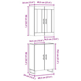 Highboard 2 szt. Stare drewno 69,5 x 34 x 180 cm