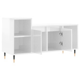 vidaXL Szafka pod TV, wysoki połysk, biała, 100x35x55 cm