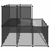 Klatka dla małych zwierząt, czarna, 143x107x93 cm, PP i stal
