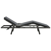 vidaXL Leżak ogrodowy z poduszką, polirattan, szary