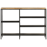 Stolik konsolowy, 110x30x75 cm, surowe drewno mango i żelazo