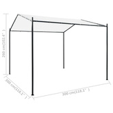 vidaXL Pawilon ogrodowy, 3x3x2,6 m, biały, 180 g/m?