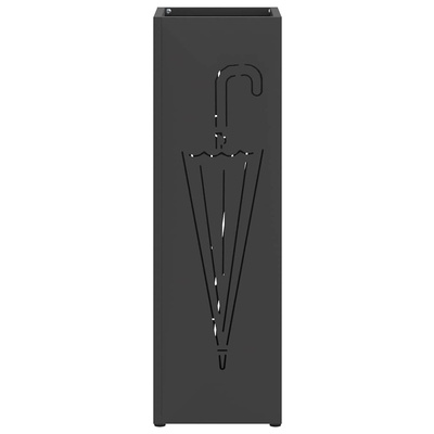 Stojak na Parasol Deszczowy Czarny 15,5 x 15,5 x 49 cm Stal