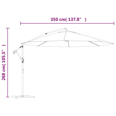 Parasol na wysięgniku 3,5 m, niebieski