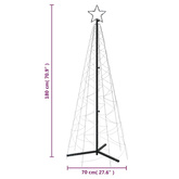 vidaXL Choinka stożkowa, 200 zimnych białych LED, 70x180 cm