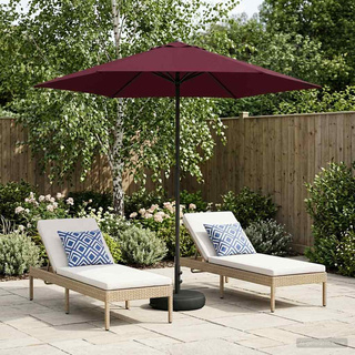 Parasol ogrodowy z podstawą 230 x 230 cm Poliester Prostokątny