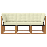 3 szt. Modułowa sofa na zewnątrz Naturalny