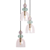 Lampa Wisząca Szklana Fioletowa 3xE14 35cm Abruzzo Koloreno