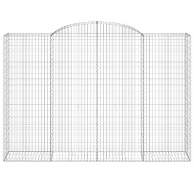 Kosze gabionowe, 7 szt, 300x50x200/220 cm, galwanizowane żelazo