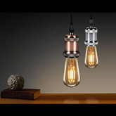 Lampa wisząca retro E27 - rdzawy - 1m