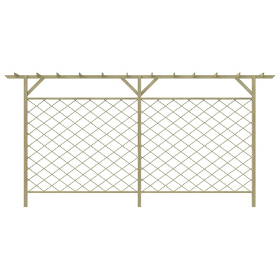 Ogrodzenie ogrodowe z kratką i pergolą, drewno