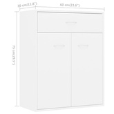 Szafka, biała, 60x30x75 cm, materiał drewnopochodny