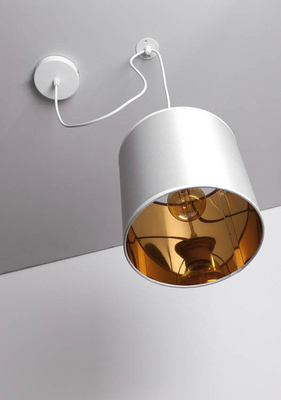 Lampa wisząca z abażurem Atlanta biała nowoczesna do salonu