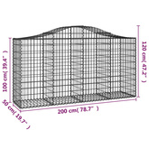 Kosze gabionowe, 50 szt, 200x50x100/120cm, galwanizowane żelazo