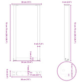 Nogi do stołu konsolowego w kształcie litery U 2 szt. Białe 38x(72-73) cm Stal