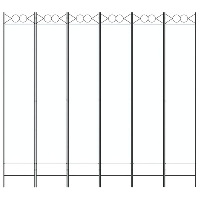 Parawan 6-panelowy, biały, 240x220 cm, tkanina