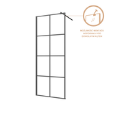Kabina walk-in ii 80x200cm geometryczna 8mm shiny-glass czarny AK-32-187-S Invena