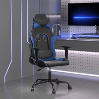 vidaXL Fotel gamingowy, czarno-niebieski, sztuczna skóra wariant 5