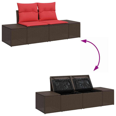 Sofa Ogrodowa z poduszką 184 x 62 x 69 cm polirattan
