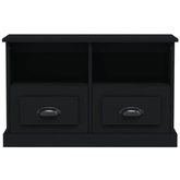 vidaXL Szafka pod TV, czarna, 80x35x50 cm, materiał drewnopochodny