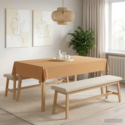 Obrus stołowy 5 szt. Prostokątny Beżowy 140 x 220 cm