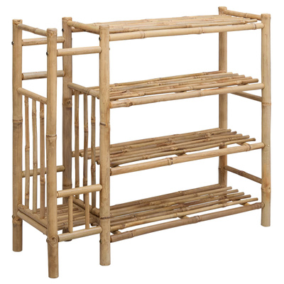 Stojak na buty z półką Naturalny 88 x 27 x 80 cm Bambus