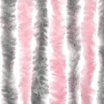 Zasłona przeciwko owadom, srebrno-różowa, 90x220 cm, szenil