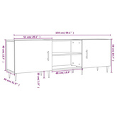 vidaXL Szafka pod TV, szarość betonu, 150x30x50 cm wariant 4