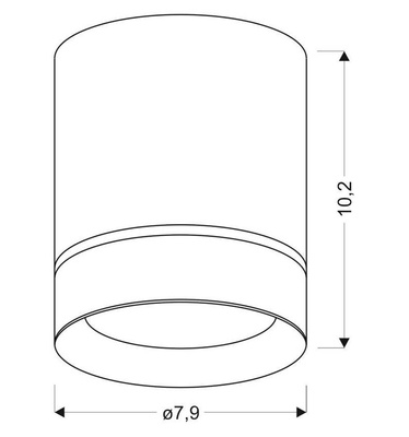 Lampa sufitowa tuba natynkowa czarna GU10 metalowa