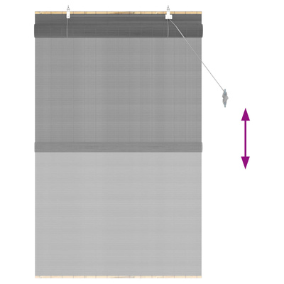 Roleta Szary 100 x 160 cm Bambus