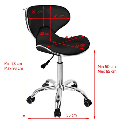 Gabbiano taboret kosmetyczny Q-4599 czarny 111138
