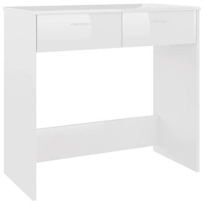vidaXL Biurko, białe z połyskiem, 80x40x75cm, materiał drewnopochodny