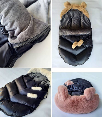 Love gifts Sanki ze śpiworkiem+ Mufki/Brąz