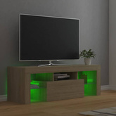 vidaXL Szafka pod TV z oświetleniem LED, dąb sonoma, 120x35x40 cm wariant 4