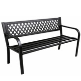Ławka Ogrodowa Parkowa Taras Ogród Metalowa Oparcie Czarna 120 cm